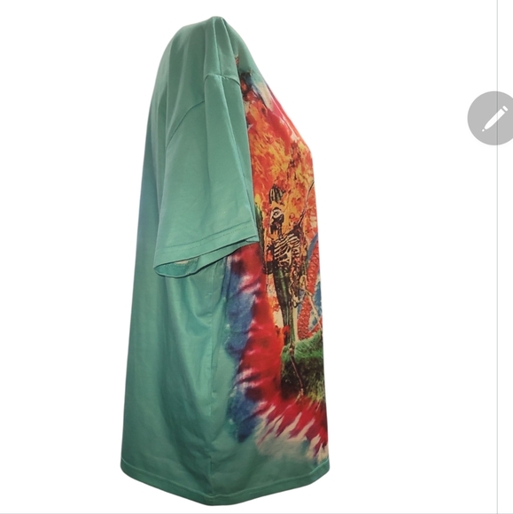 2018 Travis Scott Astro World Tie Dye tee t-Shirt M Festival Rap turquoise red - Picture 2 of 4